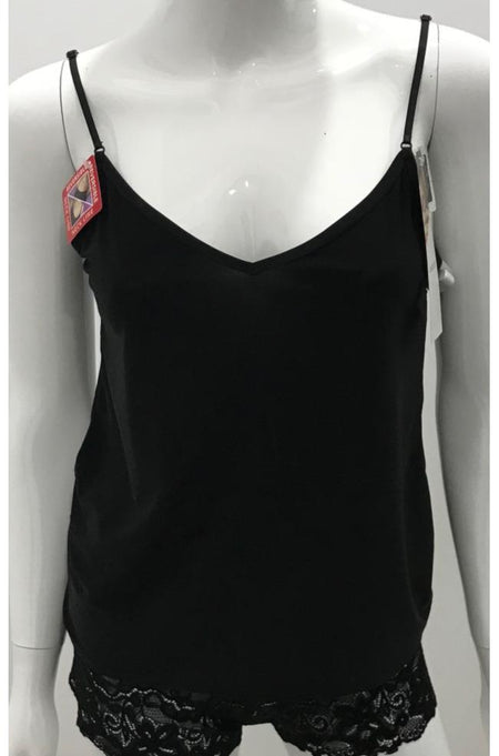 Singlet Camisole with Cutaway Lace (Black or White)