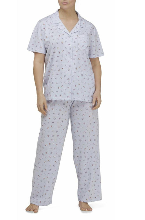 Jane Short Sleeve PJ Set (Blue Floral)  Available in sizes 16-22