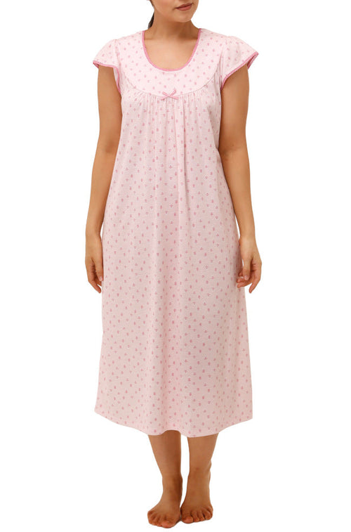 Cap Sleeve Cotton Nightie (Pink) Available in size10 only
