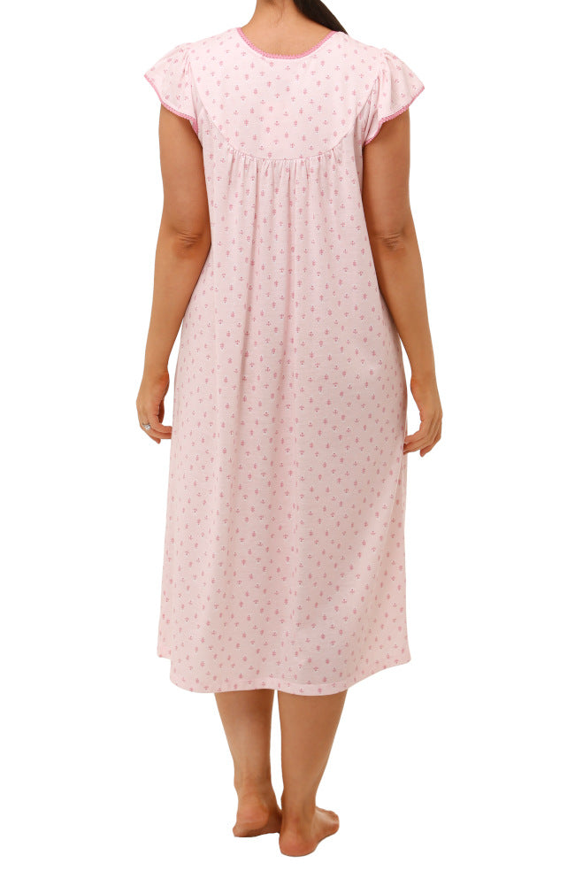 Cap Sleeve Cotton Nightie (Pink) Available in size10 only