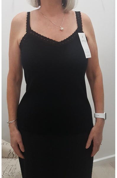 Camisole with Lace Straps (Black or Navy)