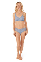 Sky blue wirefree bra from Amoena with soft fabric and adjustable straps, available in size 10, 12, 14, A cup.