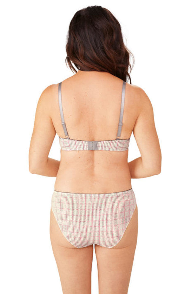 Grey and multi wirefree padded bra in size 10D by Amoena, designed for comfort and breast care.