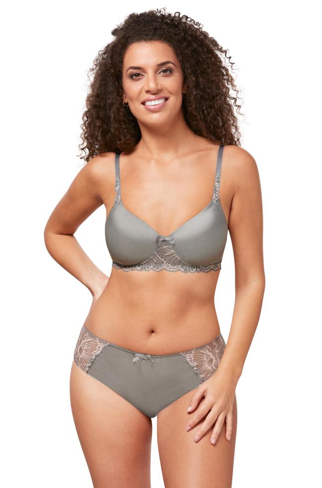 Floral Chic Wirefree Tee Shirt Bra (Urban Grey)  Available in size 10A only - Not Just Bras