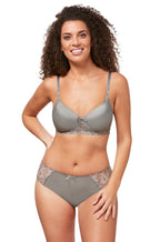 Floral Chic Wirefree Tee Shirt Bra (Urban Grey)  Available in size 10A only - Not Just Bras
