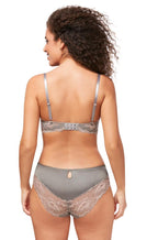 Floral Chic Wirefree Tee Shirt Bra (Urban Grey)  Available in size 10A only - Not Just Bras