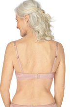 Pink and grey wirefree mastectomy bra with adjustable straps by Amoena, size 18A