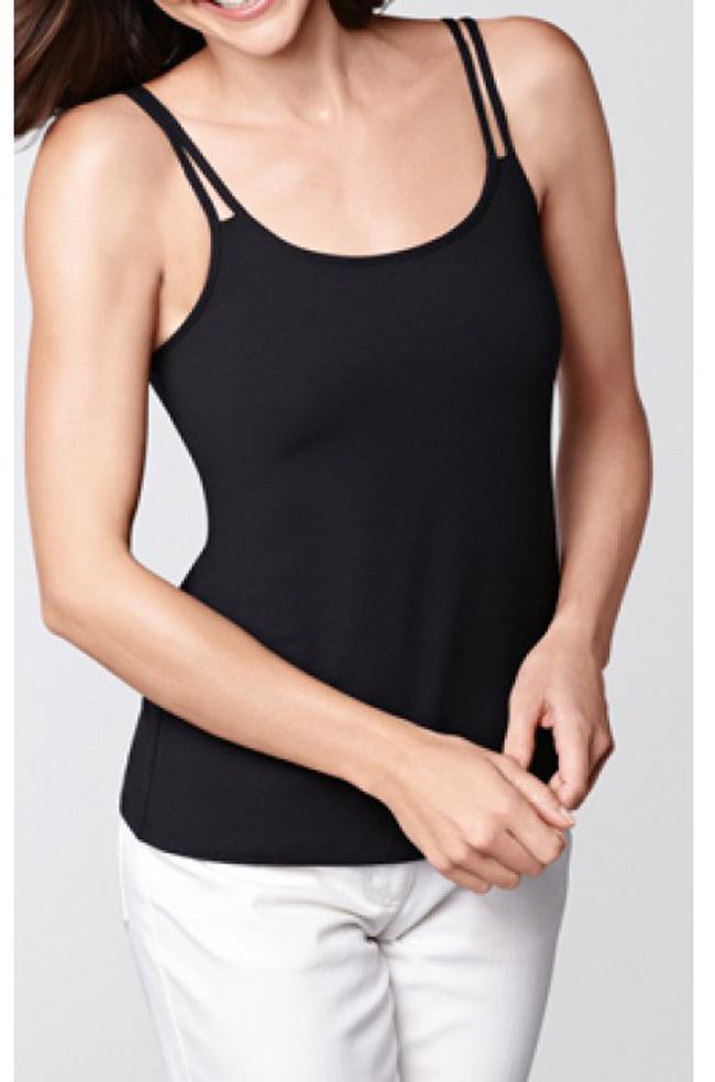Black AMOENA Valletta Modal Top lingerie, featuring soft fabric and a comfortable fit, displayed on a mannequin.