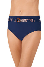 Indigo swim briefs by Amoena, designed for mastectomy swimwear, available in size 8.