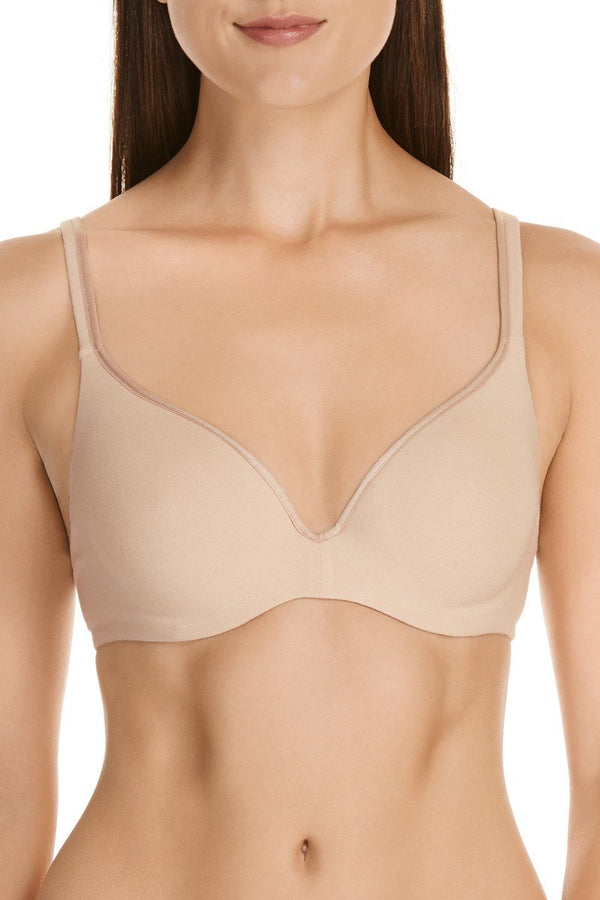 Berlei cotton T-shirt bra underwire in soft powder, B-Cup, seamless design, comfortable support, natural fit, visible under clothing