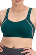 Berlei Prolite teal underwire sports bra for high-impact C-G cups with supportive design and breathable fabric.