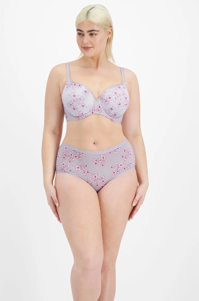 Berlei Lift & Shape underwire bra in lilac and pink, featuring supportive cups and smooth fabric for a flattering fit.
