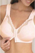 Front opening bra in cafe color, featuring adjustable straps, available in B, C, and D cup sizes by Bestform