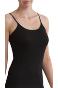 Black ribbed camisole made of 200gsm Merino wool by Brandella, available in XL size.