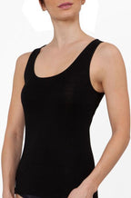 Pure Wool Ribbed Vest (Navy) Available in size small only - Not Just Bras