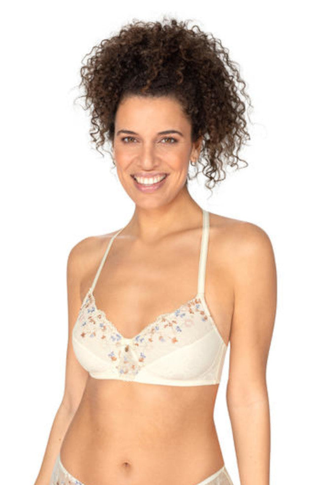 Daydream lightly padded Wirefree Bra (Off White/Floral) – Not Just Bras