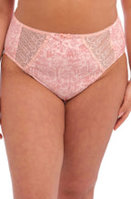 Elomi Mariella Full Brief in Peachy Tiger Print with lace detailing, size 4XL