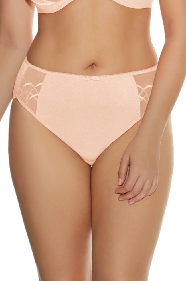 Elomi Cate Full Brief in Latte color, featuring smooth nylon stretch for comfort, available in sizes 2XL to 4XL.