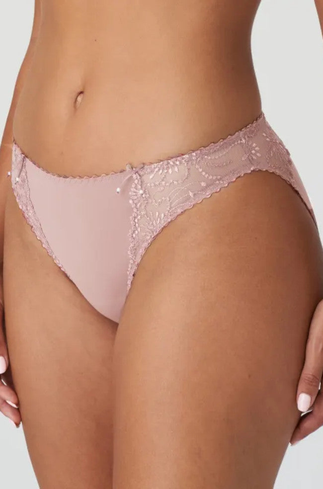 Marie Jo luxury lace bikini brief in Bois de Rose, size XS, featuring delicate lace details and a comfortable fit.