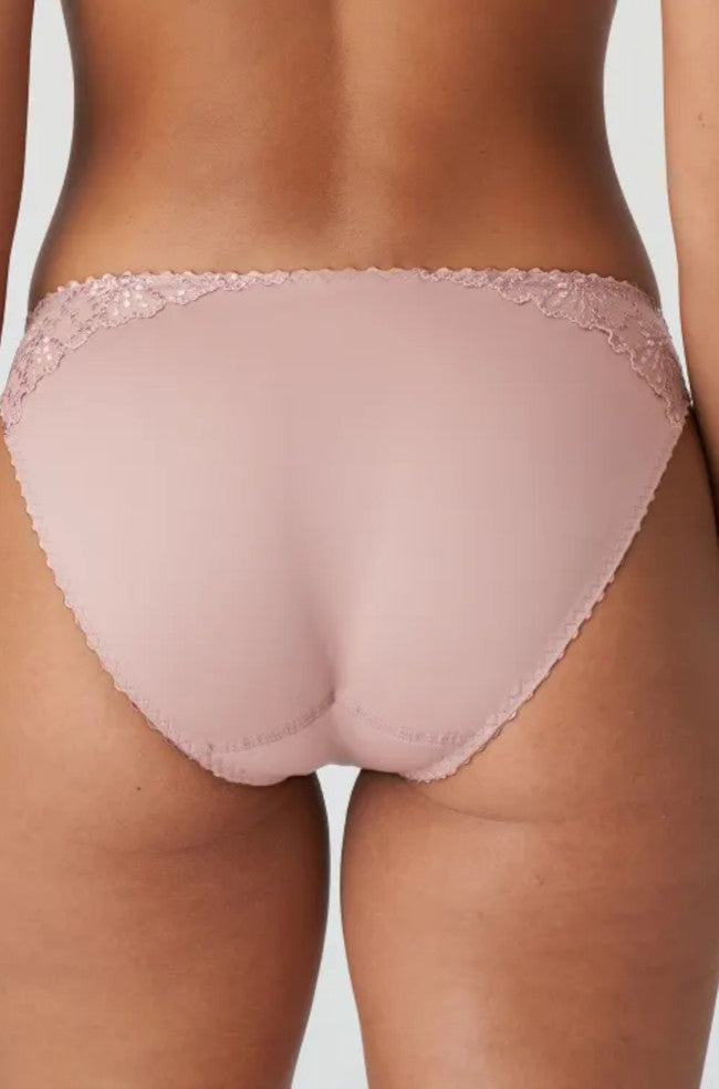 Marie Jo Jane Rio Brief in Bois de Rose, luxury lace bikini brief in size XS, featuring delicate floral design.