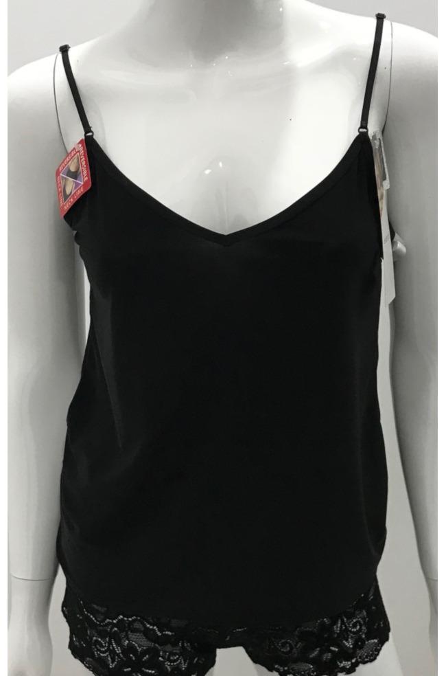 Reversible camisole in black and nude, size 10, soft fabric, adjustable straps from Essence