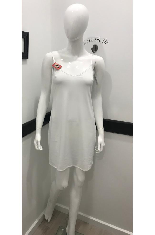 Reversible Slip Dress White - Dual Neckline Polyester Spandex - Not Just Bras