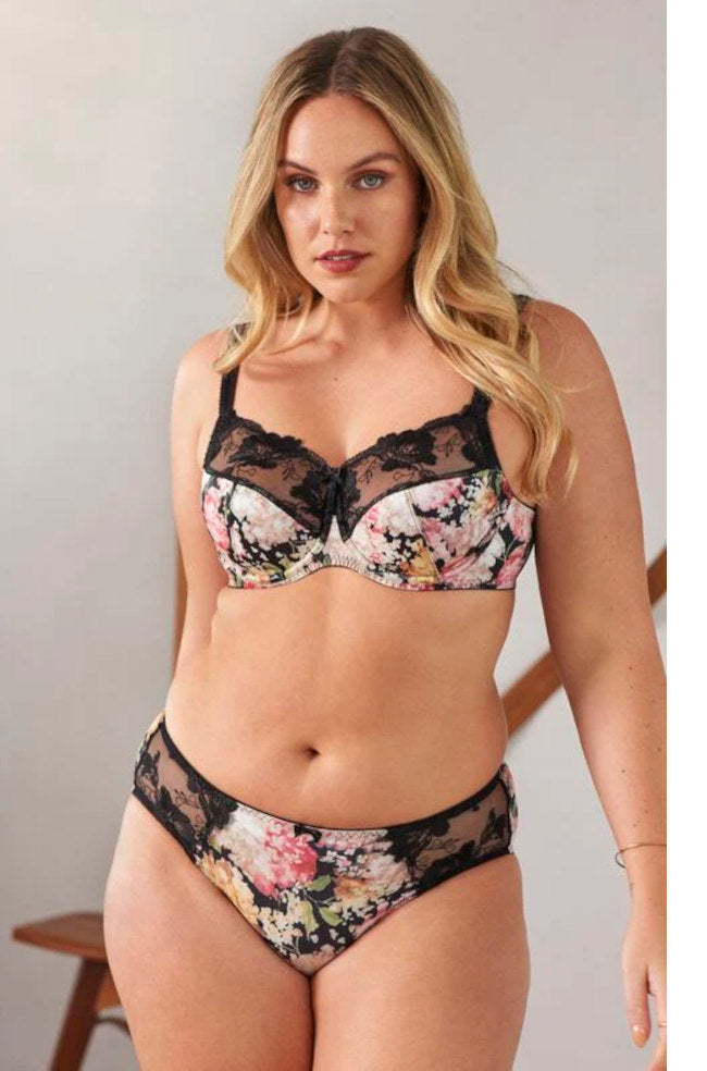 Fayreform Wild Violet UW bra in Hydrangea color, featuring D cup with floral lace design and supportive underwire.