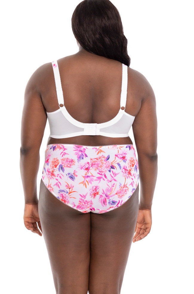 Floral print full briefs in Summer Bloom, size 22, by Goddess, featuring vibrant colors and a comfortable fit.