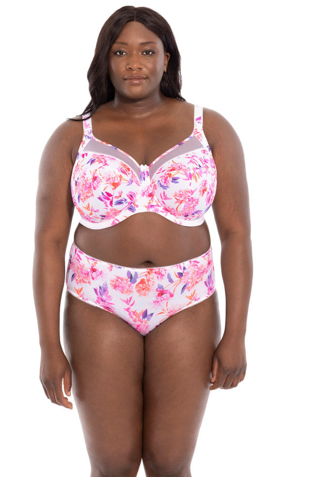 Floral print full briefs in Summer Bloom, size 22 by Goddess, featuring colorful design and comfortable fabric.