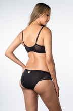 Black wirefree maternity bra with lace detailing, by HOT MILK, available in sizes 10, 12, and 14