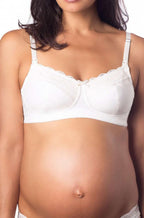 Ivory Show Off Maternity Bra by HOT MILK, featuring soft fabric, supportive design, and adjustable straps for comfort.