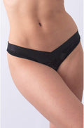 Black and ivory maternity bikini briefs by Hot Milk featuring soft fabric and comfortable design.