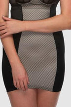 Black high waist shaping slip by Hush Hush, firm control, adjustable straps, size 18.