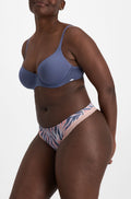 Peach and blue JW Paris G-string underwear by JOCKEY, featuring a delicate design and available in multiple sizes.