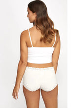 Jockey Parisienne full brief in vanilla with scalloped lace trim and classic design.