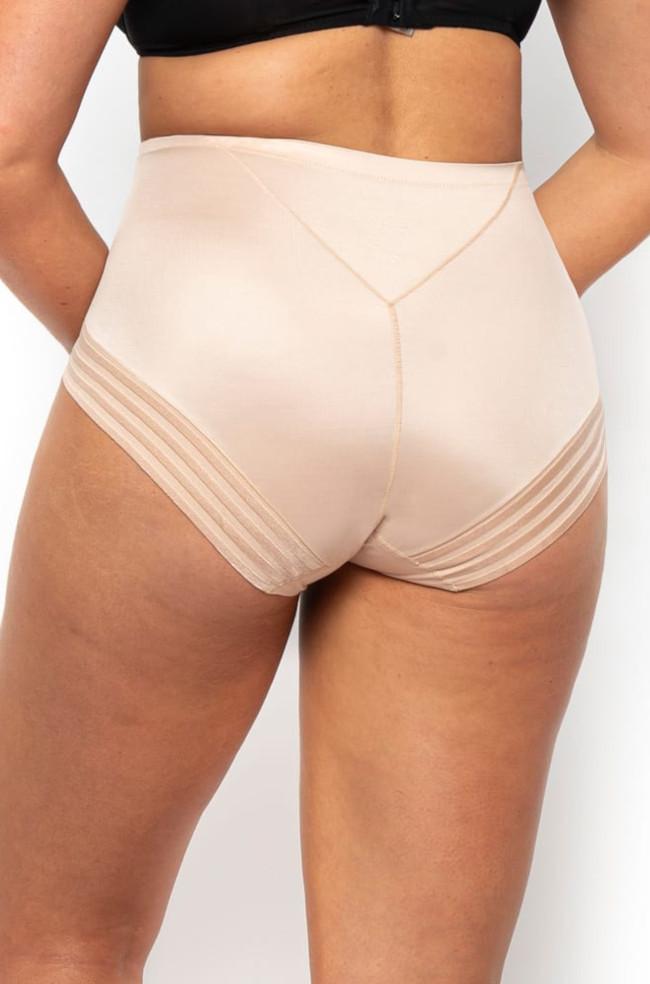 Nude high-waisted shaping brief by LaSculpte featuring tummy control and bonded waistband for a smooth fit.