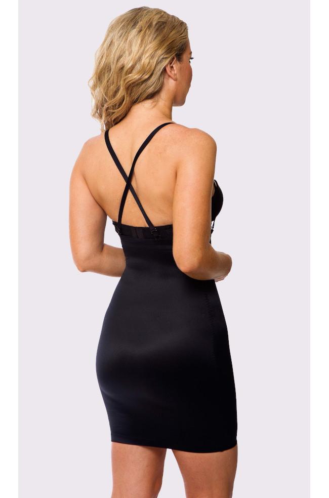 Black shaping half slip by LA SCULPTE, designed for a smooth silhouette, available in various sizes.