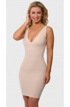 Lightweight black and nude reversible shaping slip by LaSculpte with tummy control features