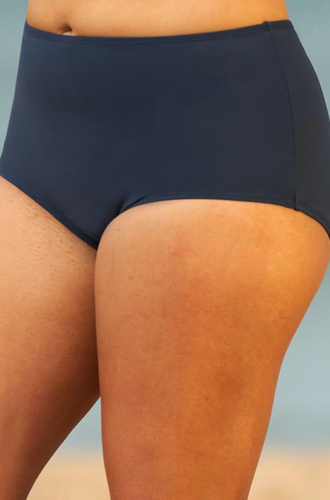 Navy chlorine resistant swim brief by LaSculpte, available in sizes 18 and 20, ideal for competitive swimming.