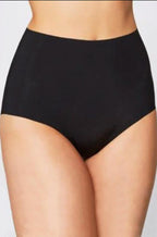 Black laser cut full brief underwear by LA SCULPTE, size 10, featuring chic design and smooth fabric.