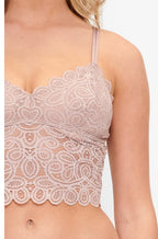 Lingadore Elegance Wirefree Lace Bralette Crop Top - Bark - Not Just Bras