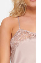 Lingadore Elegance Lace Chemise - Bark Brown Silky Polyester   Available in size XS only. - Not Just Bras