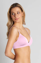 Pink LOVABLE seamless soft cup bra with smooth, sexy design and lightweight comfort, ideal for everyday wear.