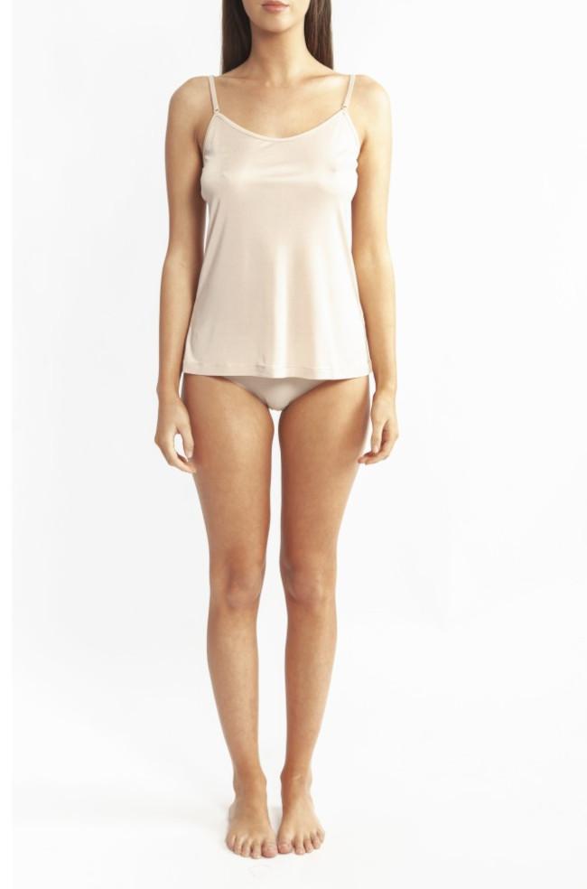 Black silk camisole by Love and Lustre, featuring a smooth texture and adjustable straps, available in size 10.