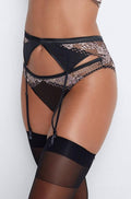 Love Me Suspender (Black Scallop Shell) Available in size S only - Not Just Bras