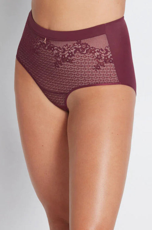 Smooth Lace Full Brief (Grapewine)