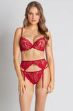 My Fit Lace Contour Plunge Bra (Jester Red) Available in sizes 10G and 16G only
