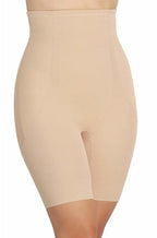 Nude high-waist thigh slimmer shapewear by Miraclesuit, designed for a smooth silhouette and comfort.