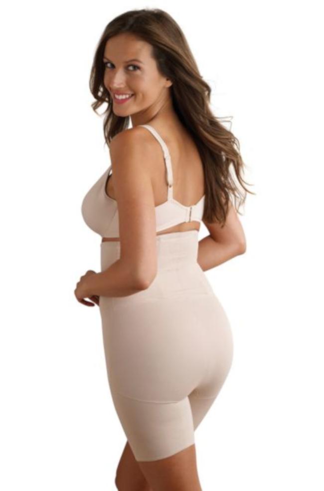 Nude high waist thigh slimmer shapewear from Miraclesuit in a sleek, smooth material