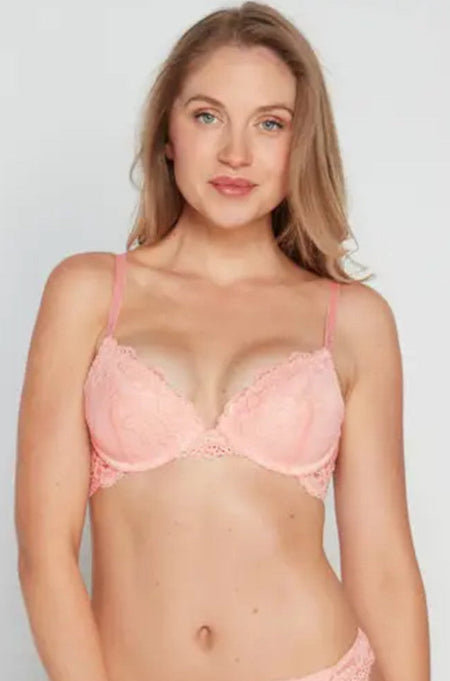 My Fit Lace Contour Plunge Bra (Jester Red)